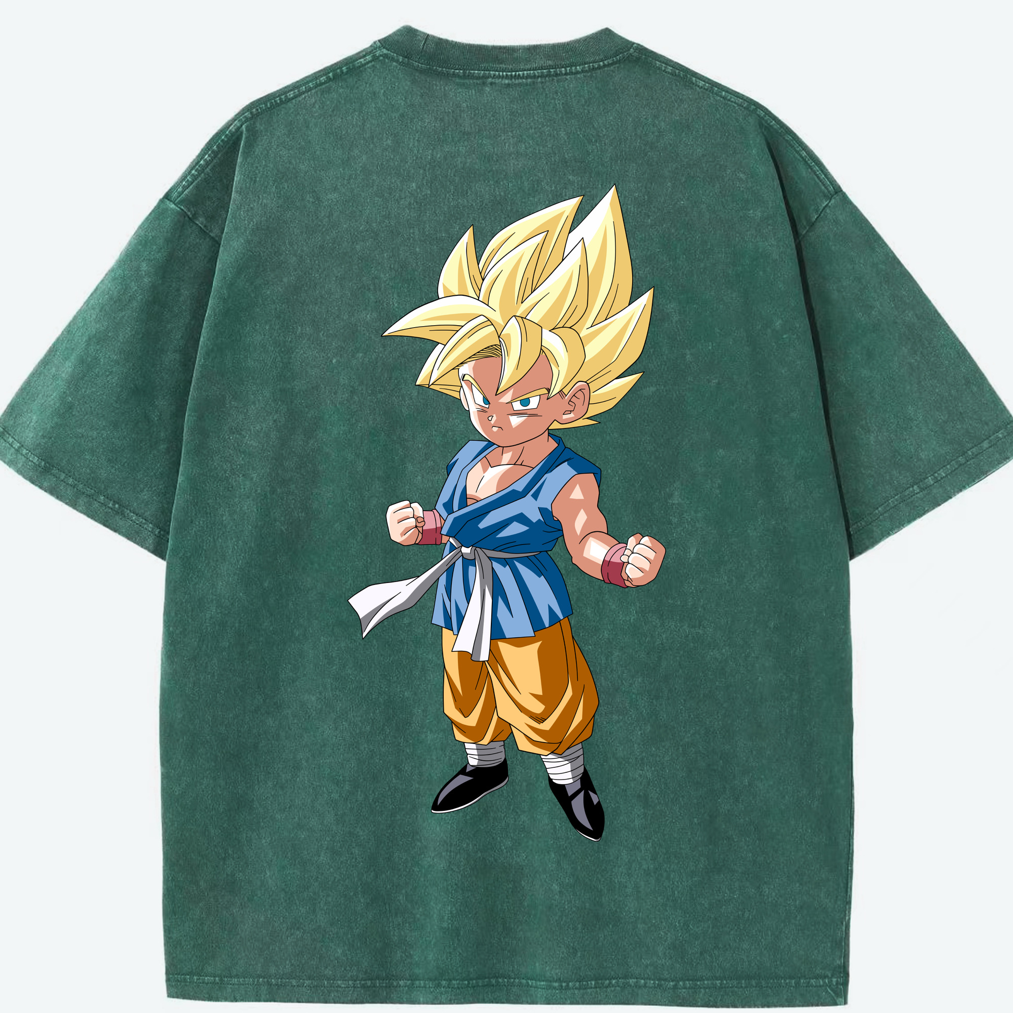 （画像用） ドラゴンボール 孫 悟飯（そんごはん）DRAGON BALL Son Gohan 綿100% ヴィンテージ風 半袖Tシャツ（背面プリント）